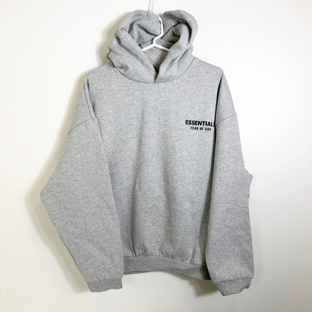 Fear of God‎ Essentials Hoodie Mens Medium Grey Light Heather Logo Oversized